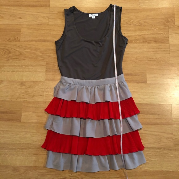 MISOPE grey and red ruffle tank dress Sz s… - Picture 10 of 11